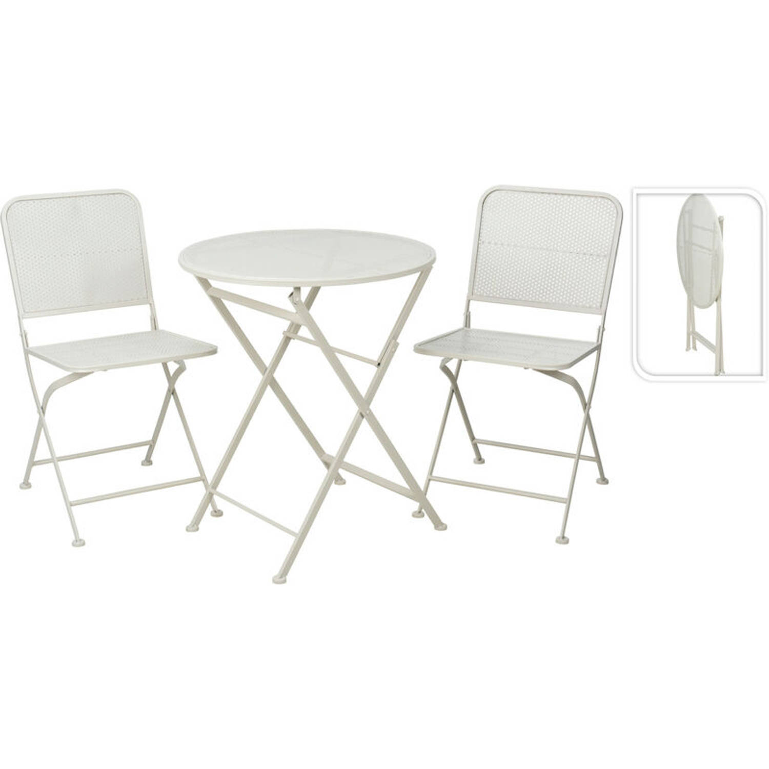 Relaxwonen - tuinset - bistroset - wit - tafel + 2 stoelen