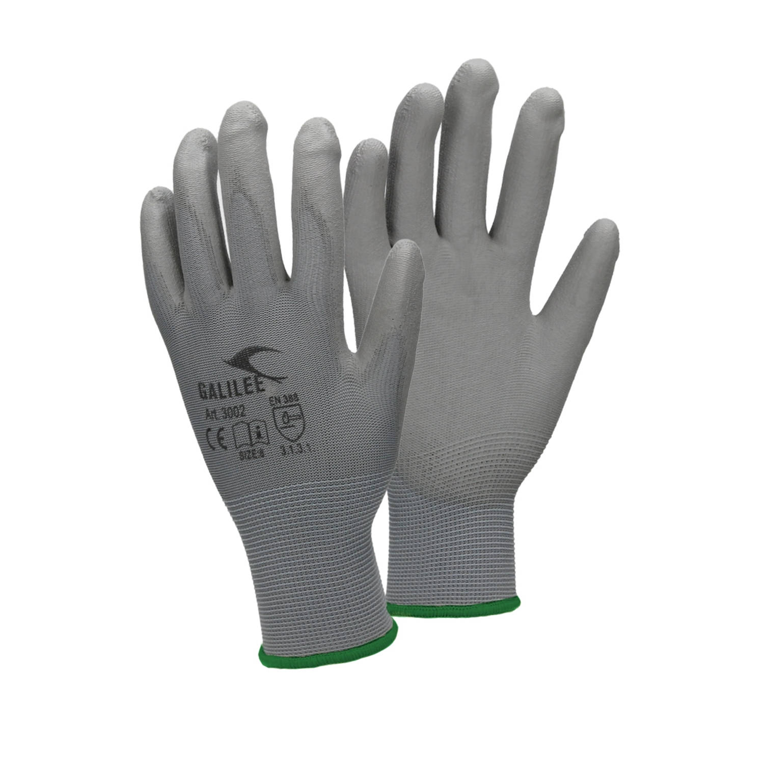 ECD Germany 4 paar werkhandschoenen met PU coating - maat 11-XXL - grijs - monteurshandschoenen montagehandschoenen beschermende handschoenen tuinhandschoenen - diverse kleuren & m
