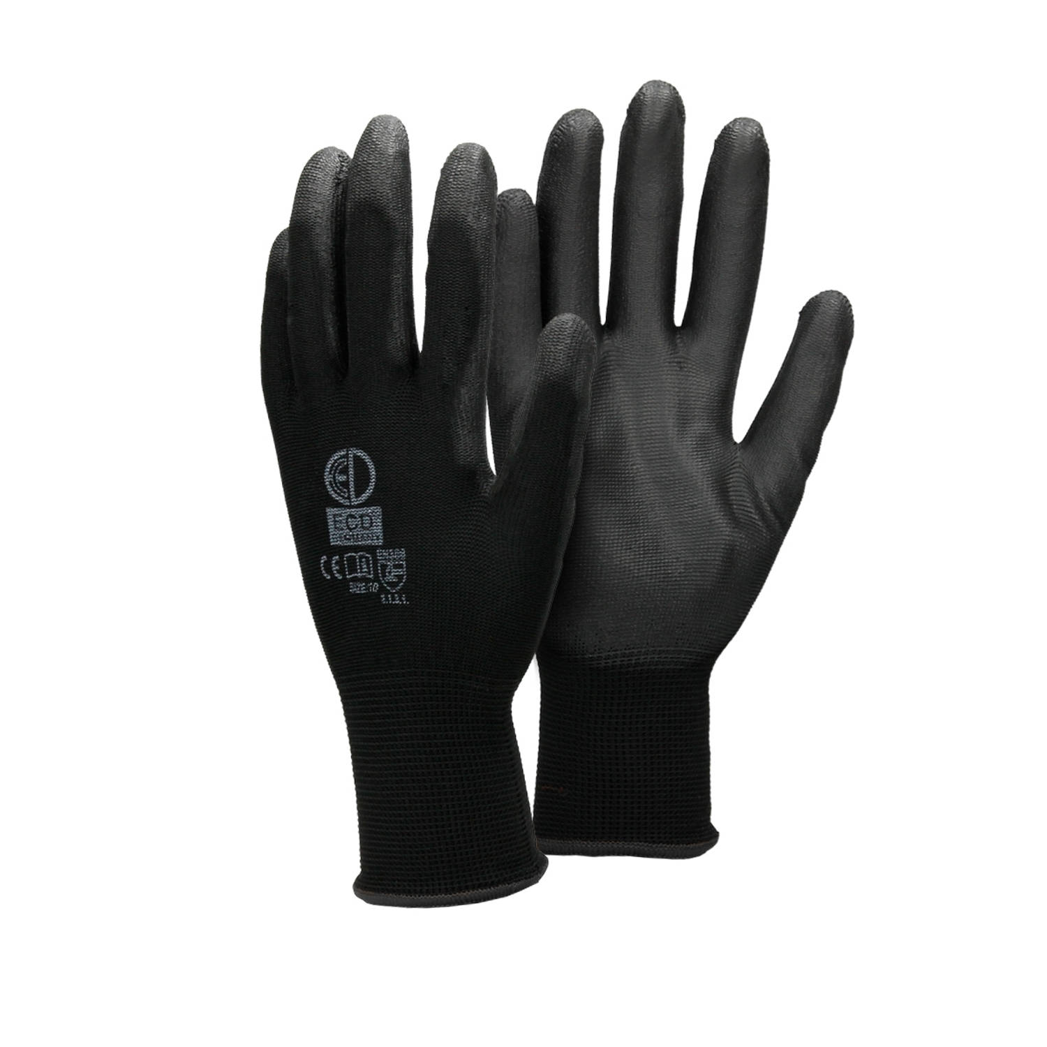 ECD Germany 144 paar werkhandschoenen met PU coating - maat 10-XL - zwart - monteurshandschoenen montagehandschoenen beschermende handschoenen tuinhandschoenen - diverse kleuren &