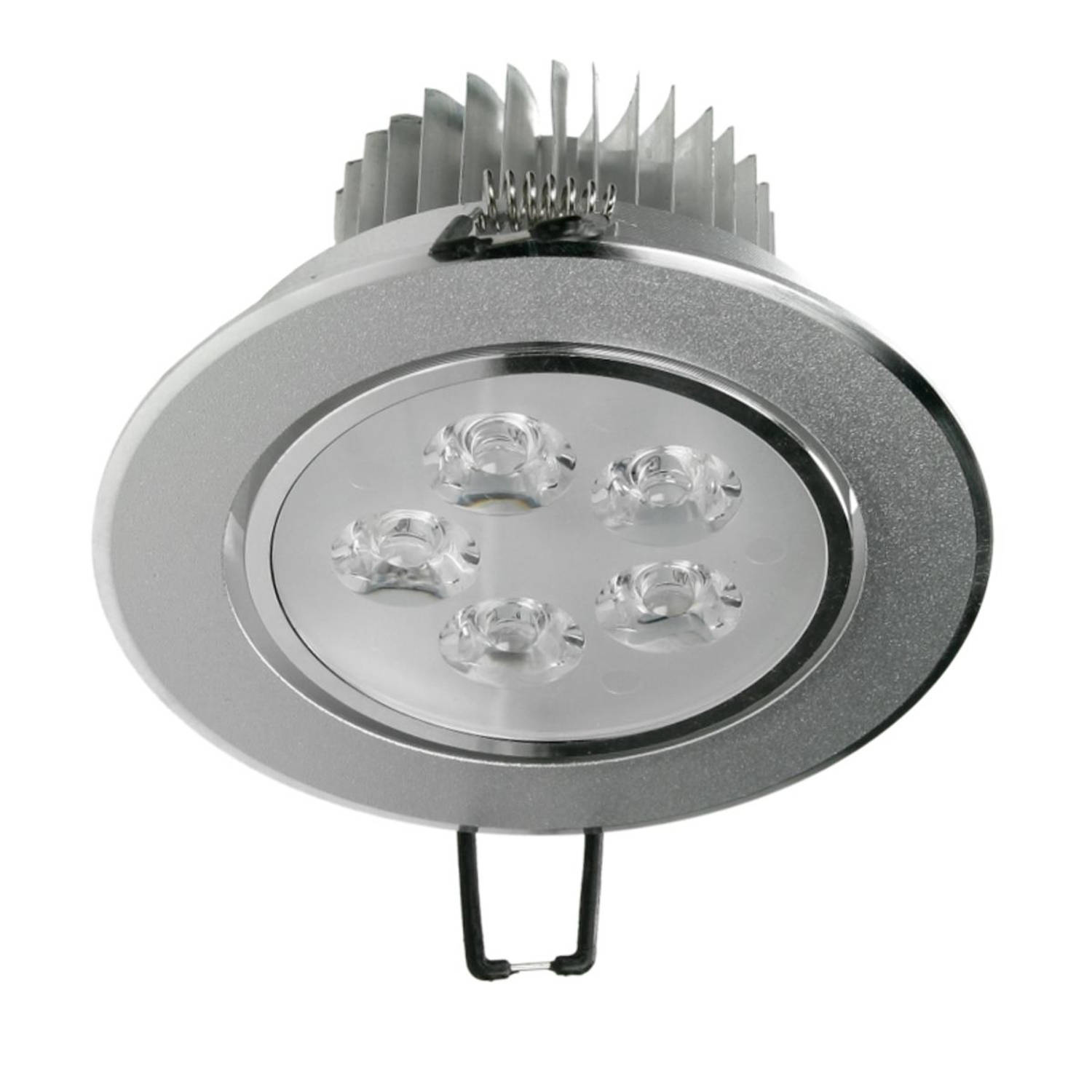 ECD Germany 5er Pack LED Inbouwspots 5W 230V - Rond Ø10,5cm - 342 Lumen - Coldwhite 6000K - 30° draaibaar - IP44