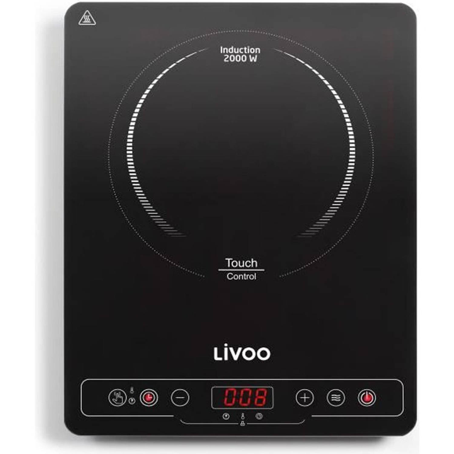 LIVOO DOC235 Enkele inductiekookplaat 22 cm van 60 ° tot 240 ° Zwart