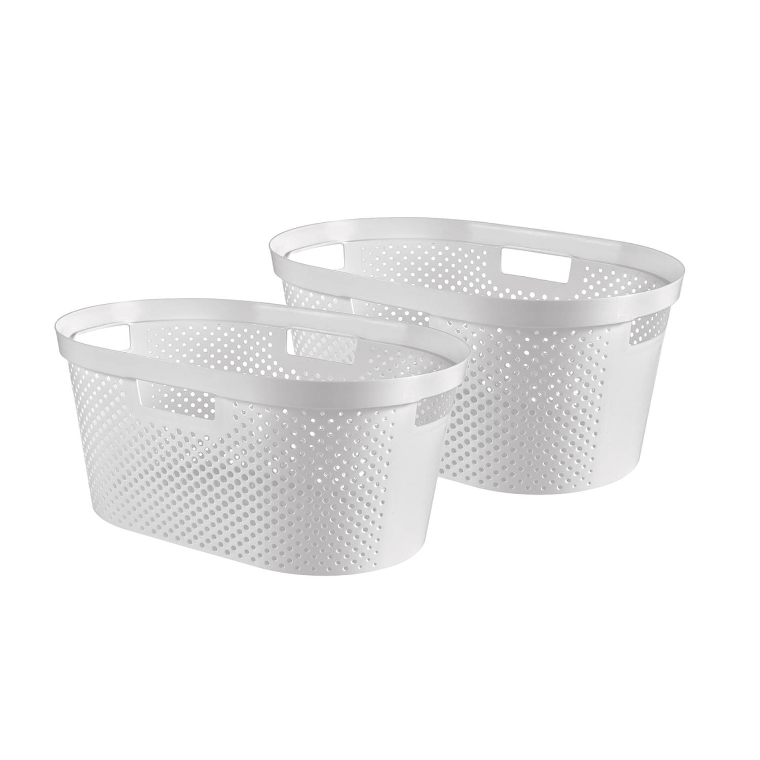 Curver Infinity Recycled Dots Wasmand 40L 2 stuks Wit