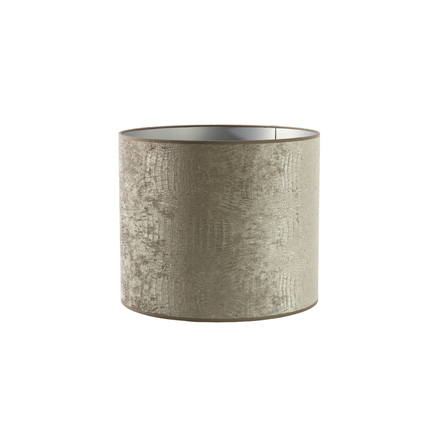 Kap cilinder 40-40-35 cm CHELSEA velours zilver Light & Living