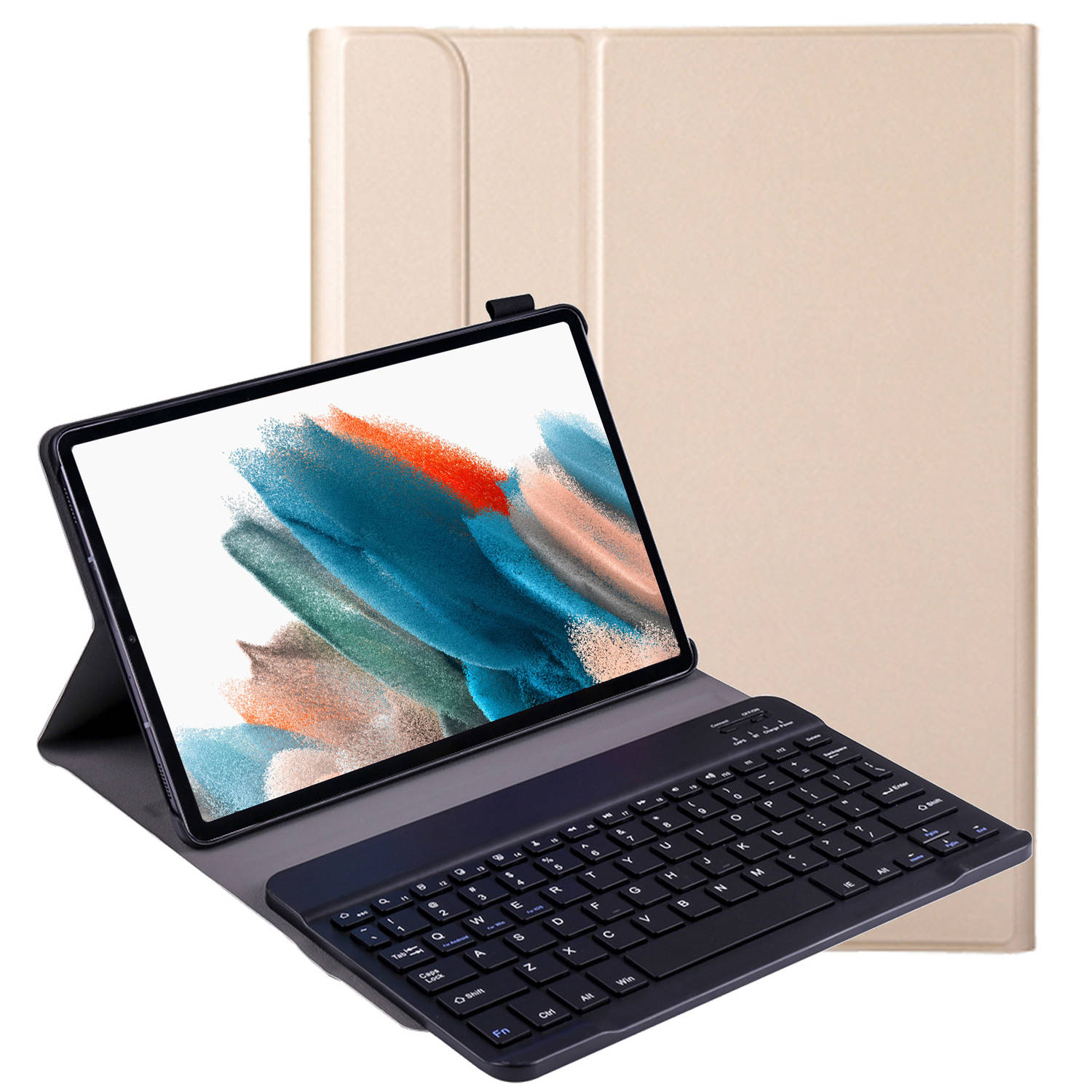 Basey Samsung Galaxy Tab A8 2021 Toetsenbord Hoes - Samsung Galaxy Tab A8 2021 Keyboard Case Book Cover Hoesje - Goud