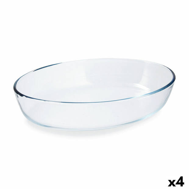 Ovenschaal Pyrex Classic Ovaalvormig 30 x 21 x 7 cm Transparant Glas (4 Stuks)