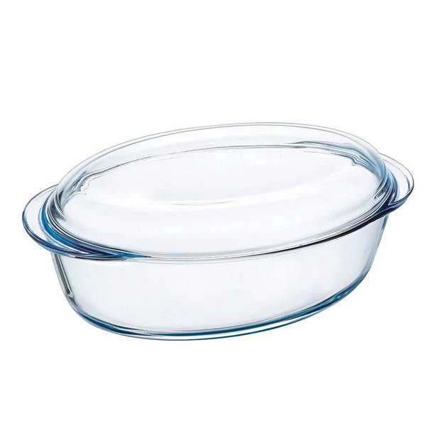 Ovenschaal Pyrex Classic Vidrio Met deksel Transparant Glas 33 x 20 x 10 cm (3 Stuks)