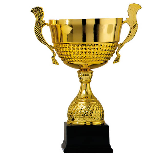 Luxe trofee/bokaal - goud incl. zilver - oren - metaal - 36 x 18 cm - Fopartikelen