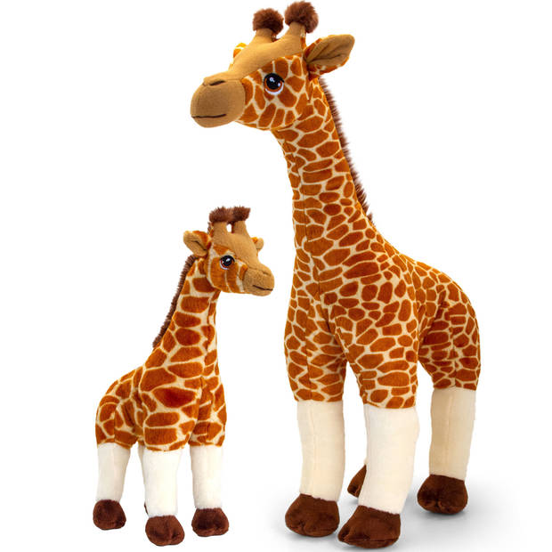 Pluche knuffel dieren Giraffes familie setje 30 en 70 cm - Knuffeldier