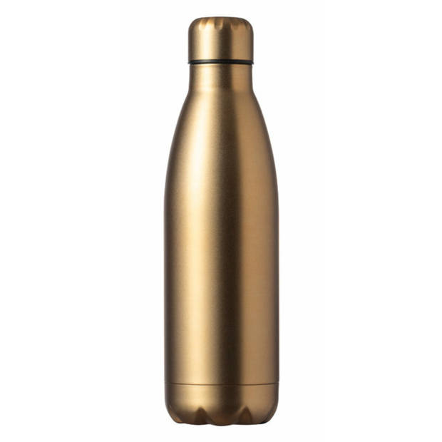 RVS waterfles/drinkfles - 2x - mat goud kleur met schroefdop 790 ml - Drinkflessen
