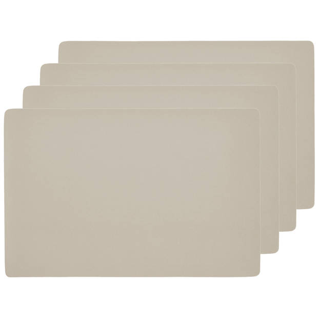 Zeller placemats - 8x - lederlook - creme - 45 x 30 cm - Placemats