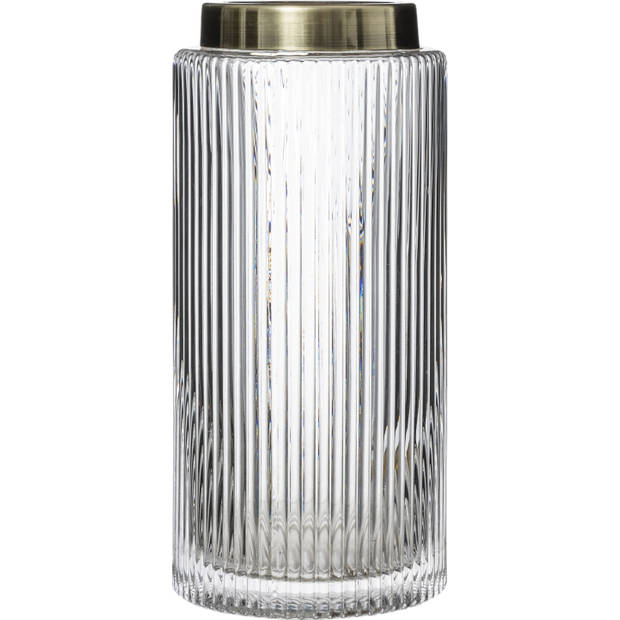 Atmosphera bloemenvaas - 2x - Cilinder model - transparant - glas - H26 x D12 cm - Vazen