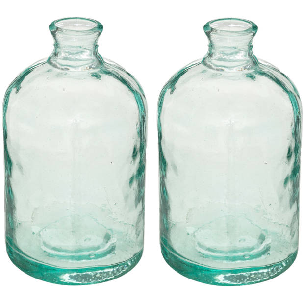 Atmosphera bloemenvaas - 2x - Apotheker Fles model - transparant - glas - H32 x D18 cm - Vazen