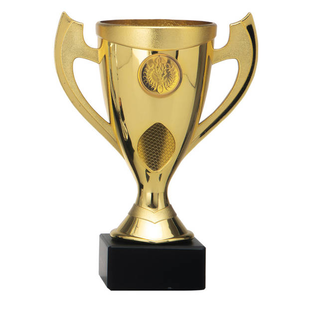 Luxe trofee/beker - goud - oren - kunststof - 18 x 9 cm - sportprijs - Fopartikelen