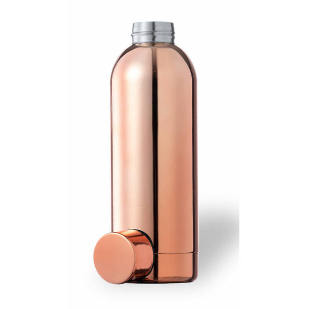 RVS waterfles/drinkfles kleur metallic koper - met schroefdop - 800 ml - Drinkflessen