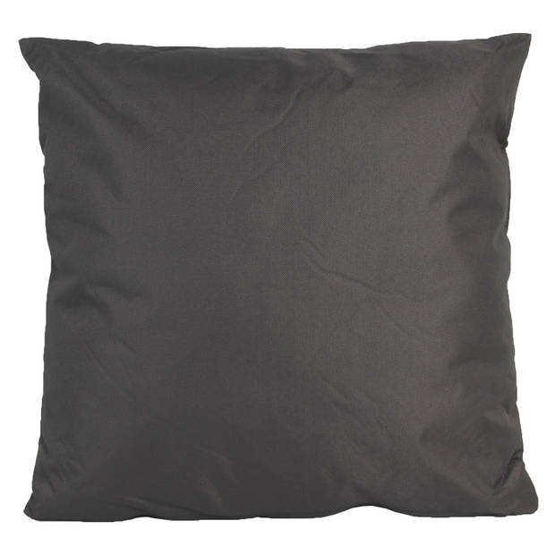 2x Grote bank/sier kussens voor binnen en buiten in de kleur antraciet grijs 60 x 60 cm - Sierkussens