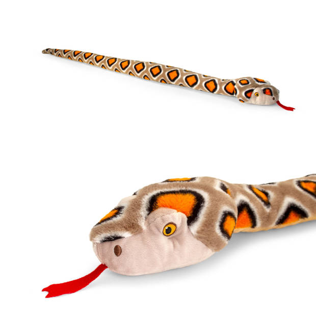 Keel Toys - Pluche knuffel dieren set van 2x slangen bruin en groen 100 cm - Knuffeldier