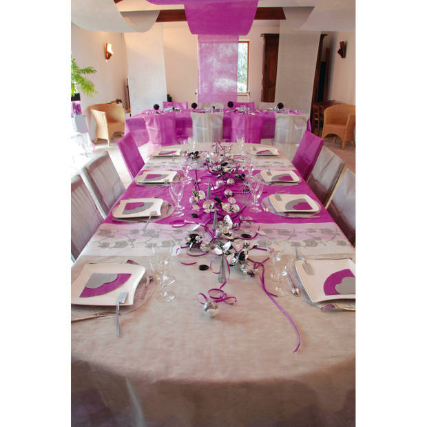 Santex Bruiloft tafelkleed op rol - polyester - ivoor wit - 120 cm x 10 m - Feesttafelkleden