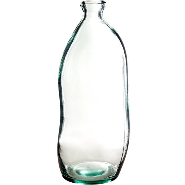 Atmosphera bloemenvaas - 2x - Organische fles vorm - helder transparant - glas - H36 x D15 cm - Vazen