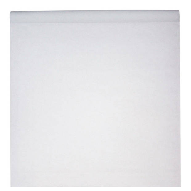 Santex Bruiloft tafelkleed op rol - 2x - polyester - wit - 120 cm x 10 m - Feesttafelkleden