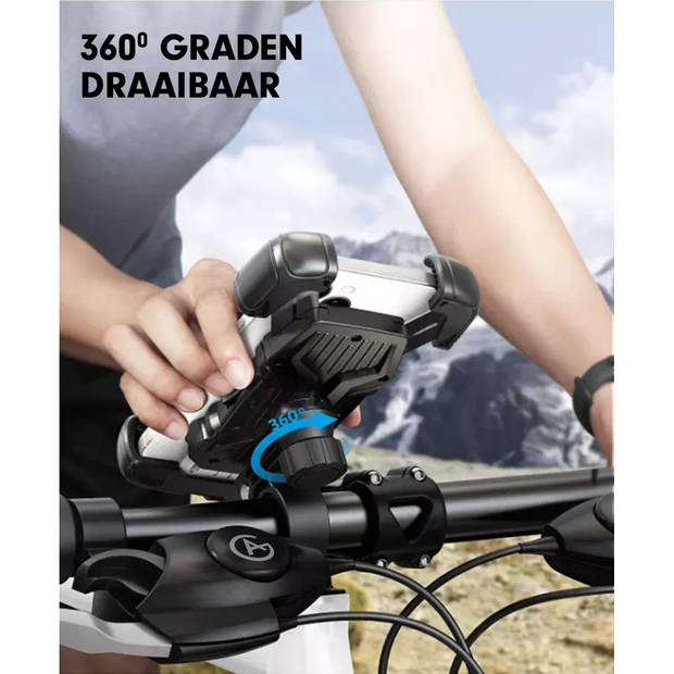 AG140 Universele Telefoonhouder Fiets - 360 graden rotatie - Ook voor Scooter en Motor - Anti shock