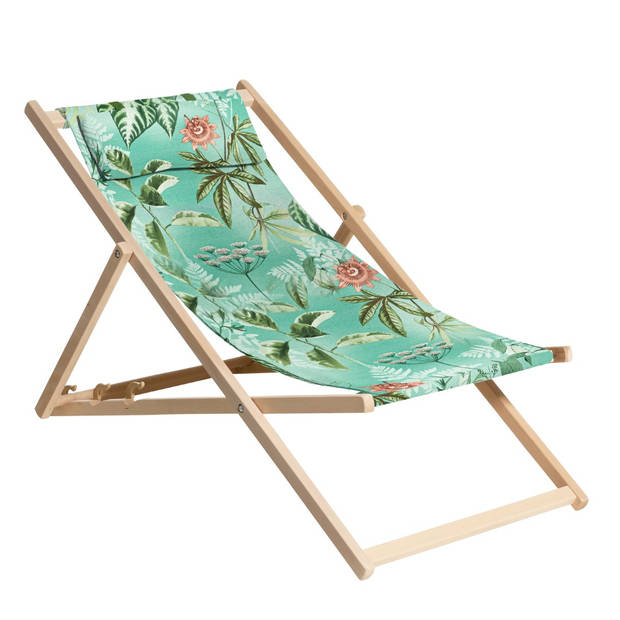 Houten strandstoel Mauel pastel blue