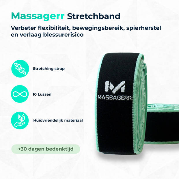 Massagerr® Stretch Band – Elastische Band voor Stretching – Weerstandsband – Flexibiliteit en Mobiliteit