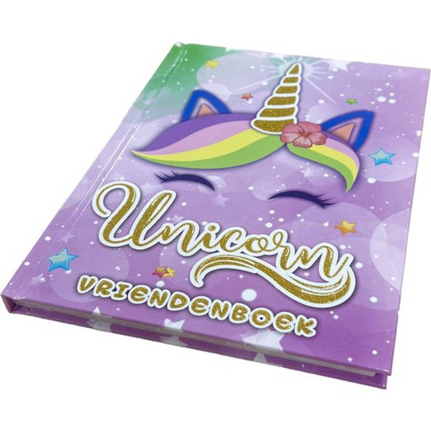 Unicorn vriendenboek - 80 Pagina's - Harde Kaft Met Gouden Glitter