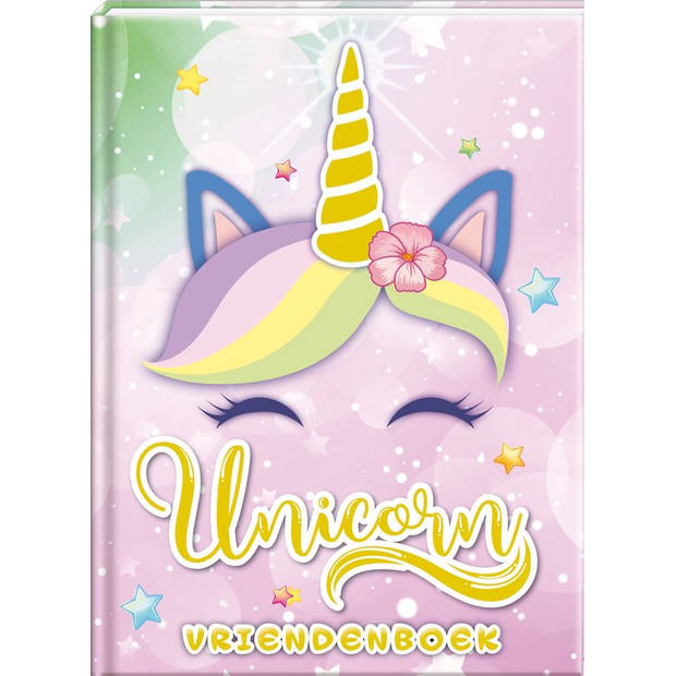 Unicorn vriendenboek - 80 Pagina's - Harde Kaft Met Gouden Glitter