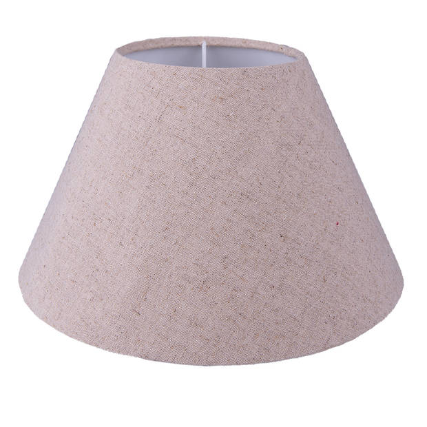 HAES DECO - Lampenkap - Natural Cosy - beige rond - formaat Ø 23x15 cm, voor Fitting E27 - Tafellamp, Hanglamp