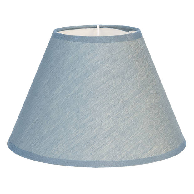 HAES DECO - Lampenkap - Modern Chic - blauw rond - formaat Ø 37x20 cm, voor Fitting E27 - Tafellamp, Hanglamp