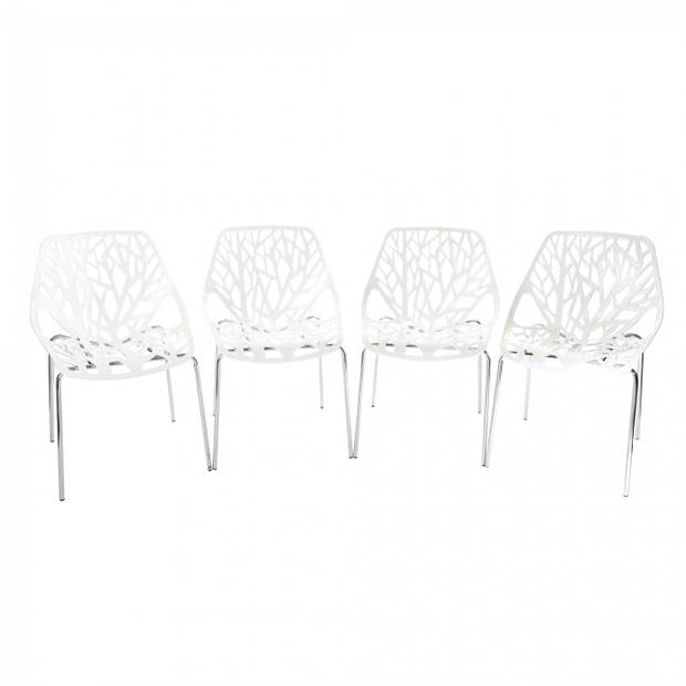 Makika- Designerstoel eetkamerstoel Caluna set van 4 stuks in wit
