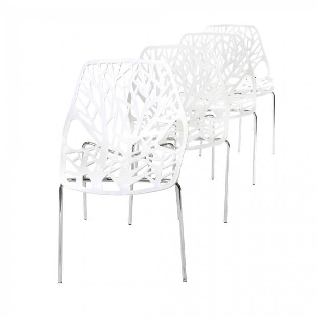 Makika- Designerstoel eetkamerstoel Caluna set van 4 stuks in wit