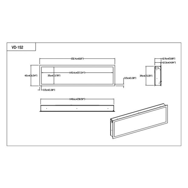 EVIQ - Elektrische sfeerhaard Smartline 60" inch - 152 cm