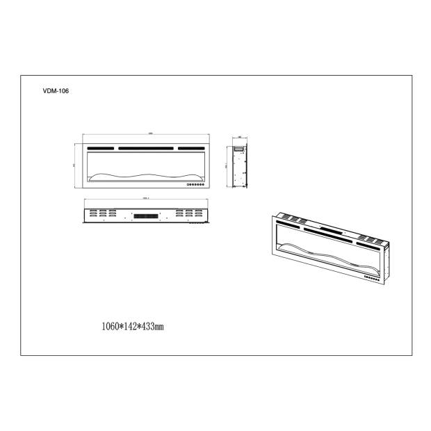 EVIQ - Elektrische sfeerhaard Smartline Pro 42" inch - 106 cm