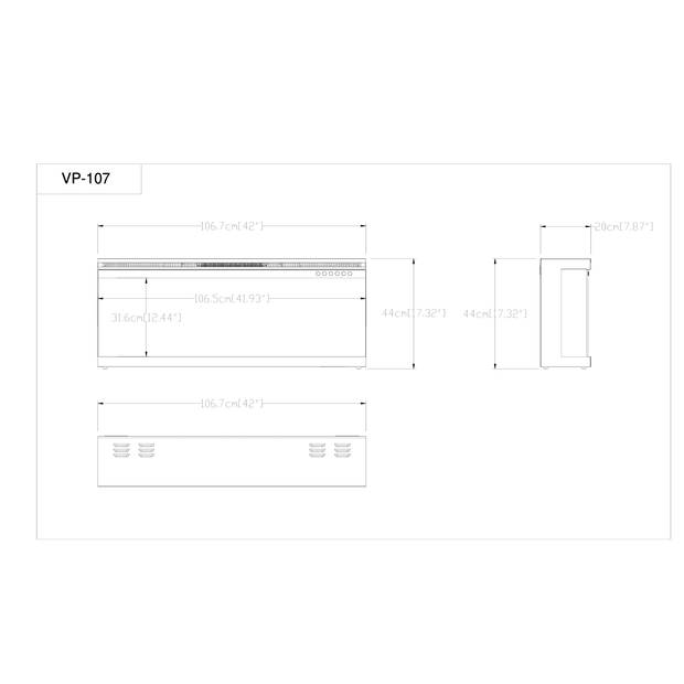 EVIQ - Elektrische sfeerhaard 3D Panama 42" inch - 107 cm