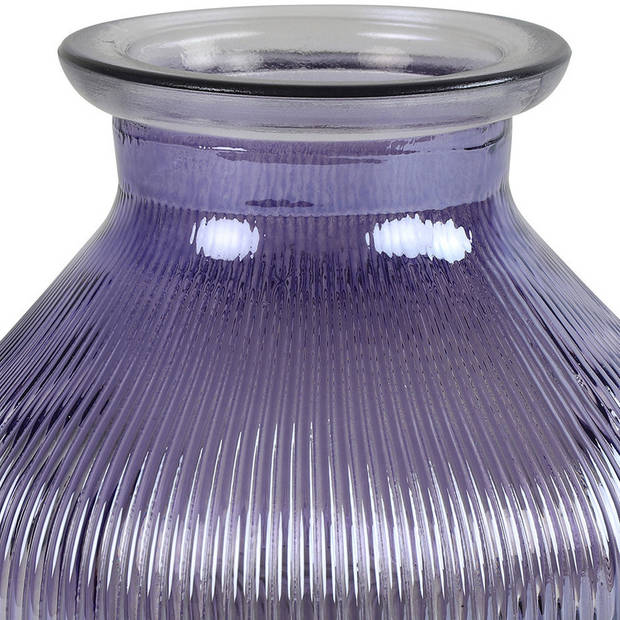 Decostar Bloemenvaas - paars/transparant glas - H12 x D15 cm - Vazen