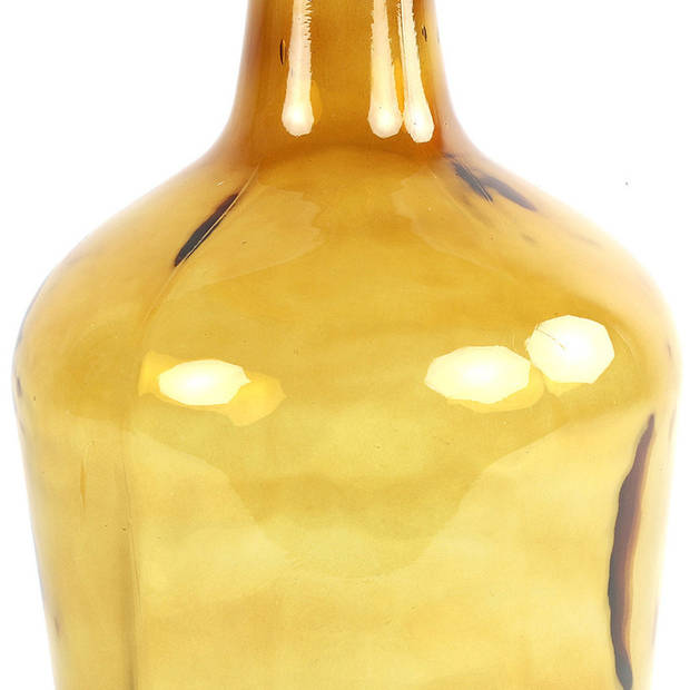 Countryfield vaas - transparant goudgeel - glas - XL fles - D25 x H42 cm - Vazen