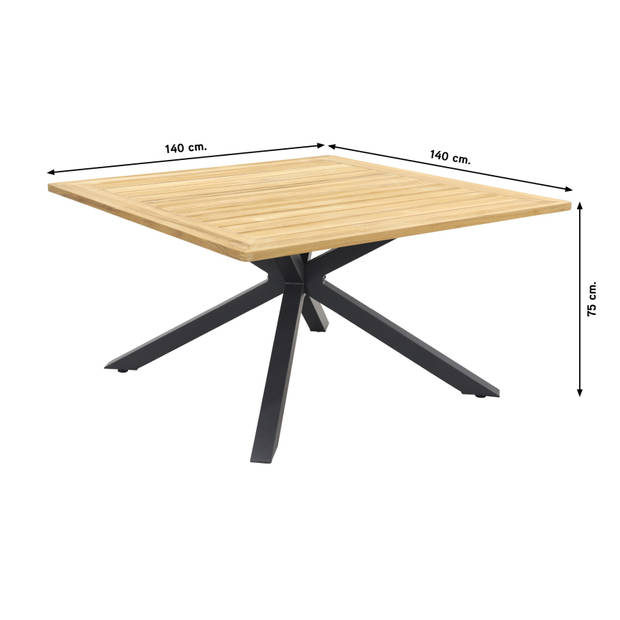 Hartman Sophie Element/Quote teak - 140x140 cm. - Tuinset 9-delig