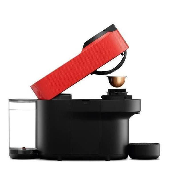 Krups Nespresso YY4888FD Virtuo Pop Red Coffee Machine Capsules, Compact Coffee Maker, 4 kopjes, espresso, Bluetooth