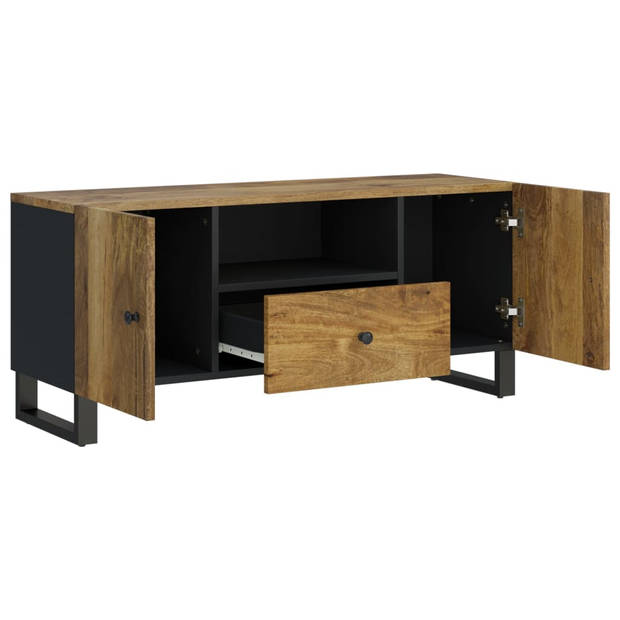 vidaXL Tv-meubel 105x33,5x46 cm massief mangohout en bewerkt hout