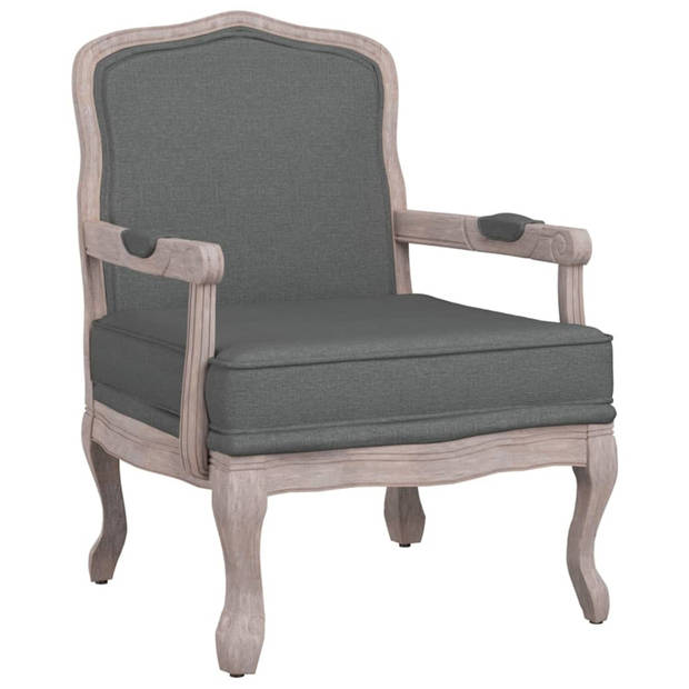 vidaXL Fauteuil 64x64x90 cm stof donkergrijs