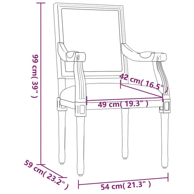 vidaXL Fauteuil 54x59x99 cm linnen