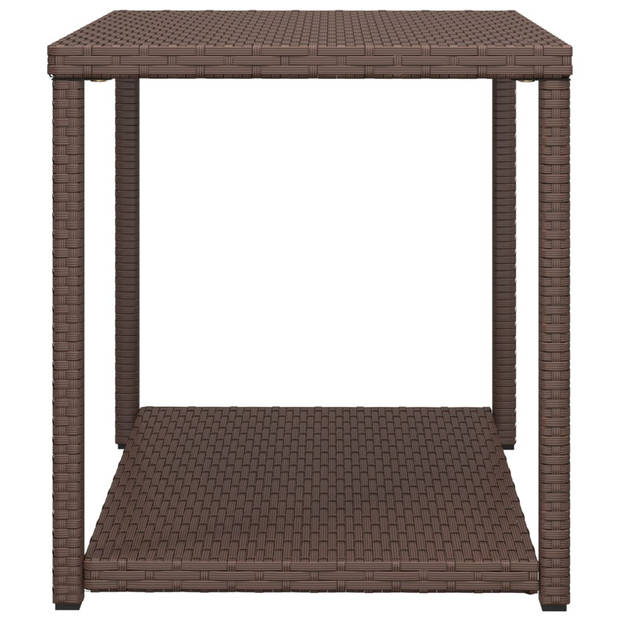 vidaXL Bijzettafel 55x45x49 cm poly rattan bruin