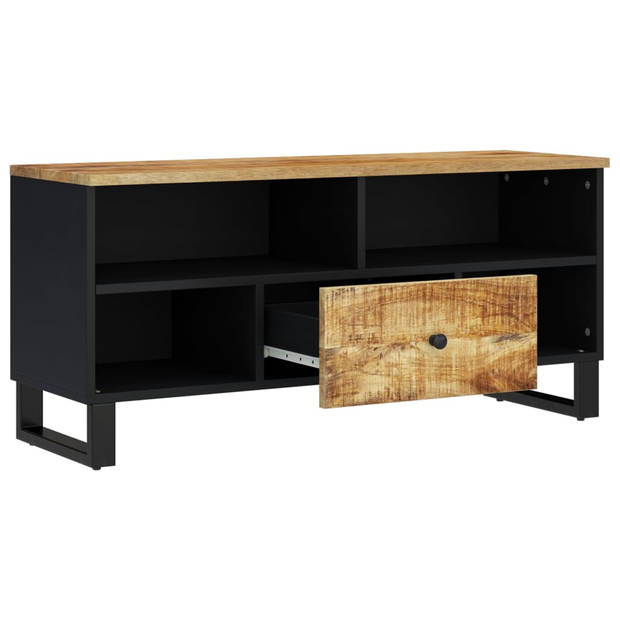 The Living Store TV-meubel - Mangohout - 100 x 33 x 46 cm - opbergruimte en uitstalfunctie