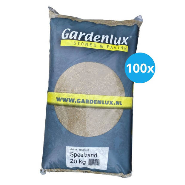 Gardenlux Speelzand - Zandbakzand - Zand voor Zandbak - Gecertificeerd - Voordeelverpakking 100 x 20 kg