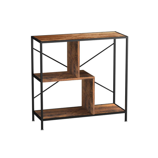 Boekenkast wandkast Stoer - sidetable - industrieel - 82 cm hoog