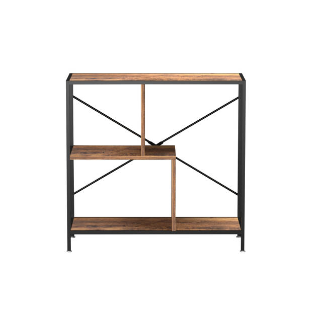 Boekenkast wandkast Stoer - sidetable - industrieel - 82 cm hoog