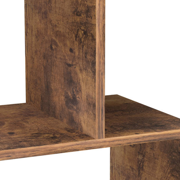 Wandkast boekenkast Stoer - open vakkenkast - industrieel - metaal hout - 147 cm hoog