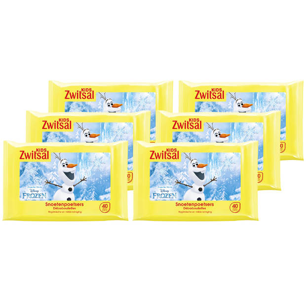 Zwitsal - Kids Frozen Snoetenpoetsers - 6 x 40 Monddoekjes - Voordeelverpakking
