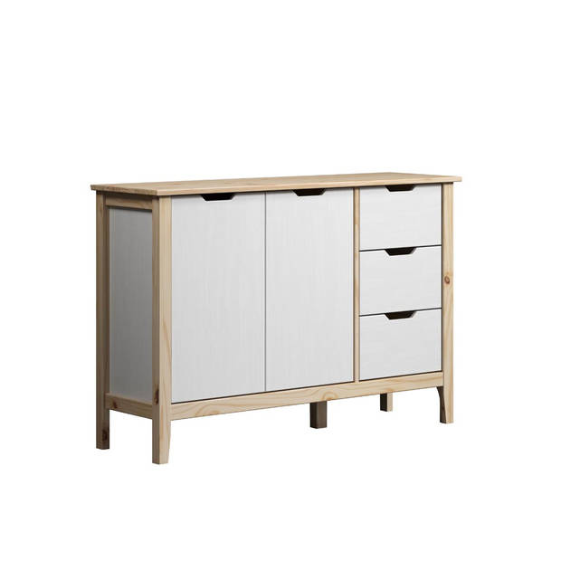 Latera dressoir 3 laden, 2 deuren wit.